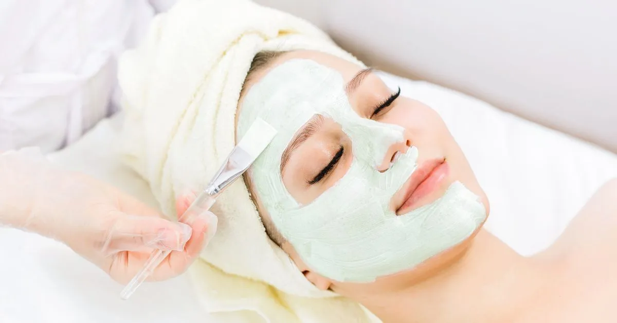 A woman getting a Facial treatment in Brookfield, WI
