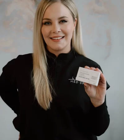 Close-up of a woman holding a box of Dysport injectable treatment in Brookfield, WI | Luna Med Spa